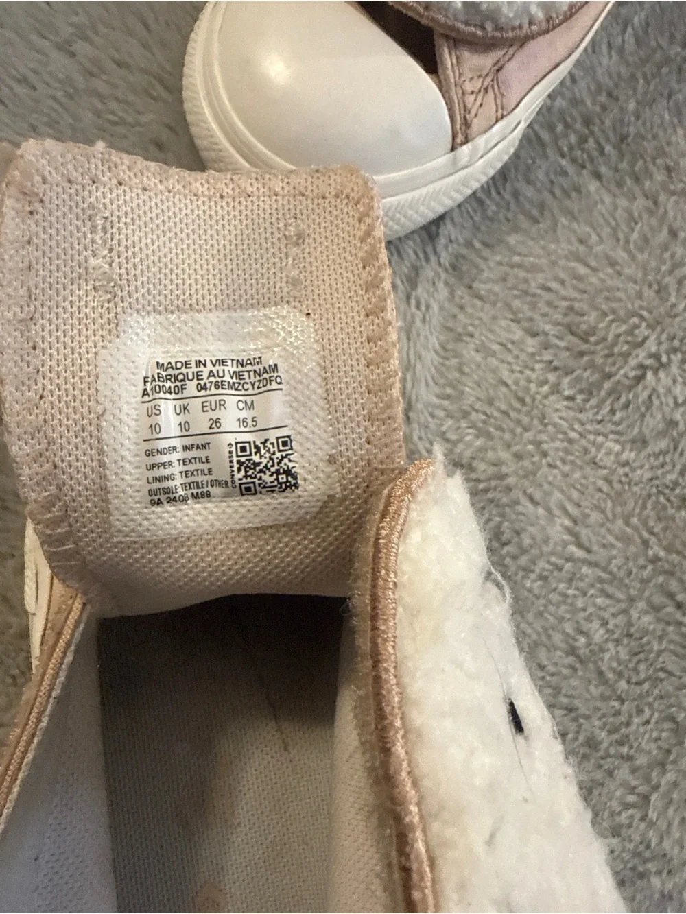 Converse All Star Toddler Girls Blush Pink Fuzzy Slip On - 10T